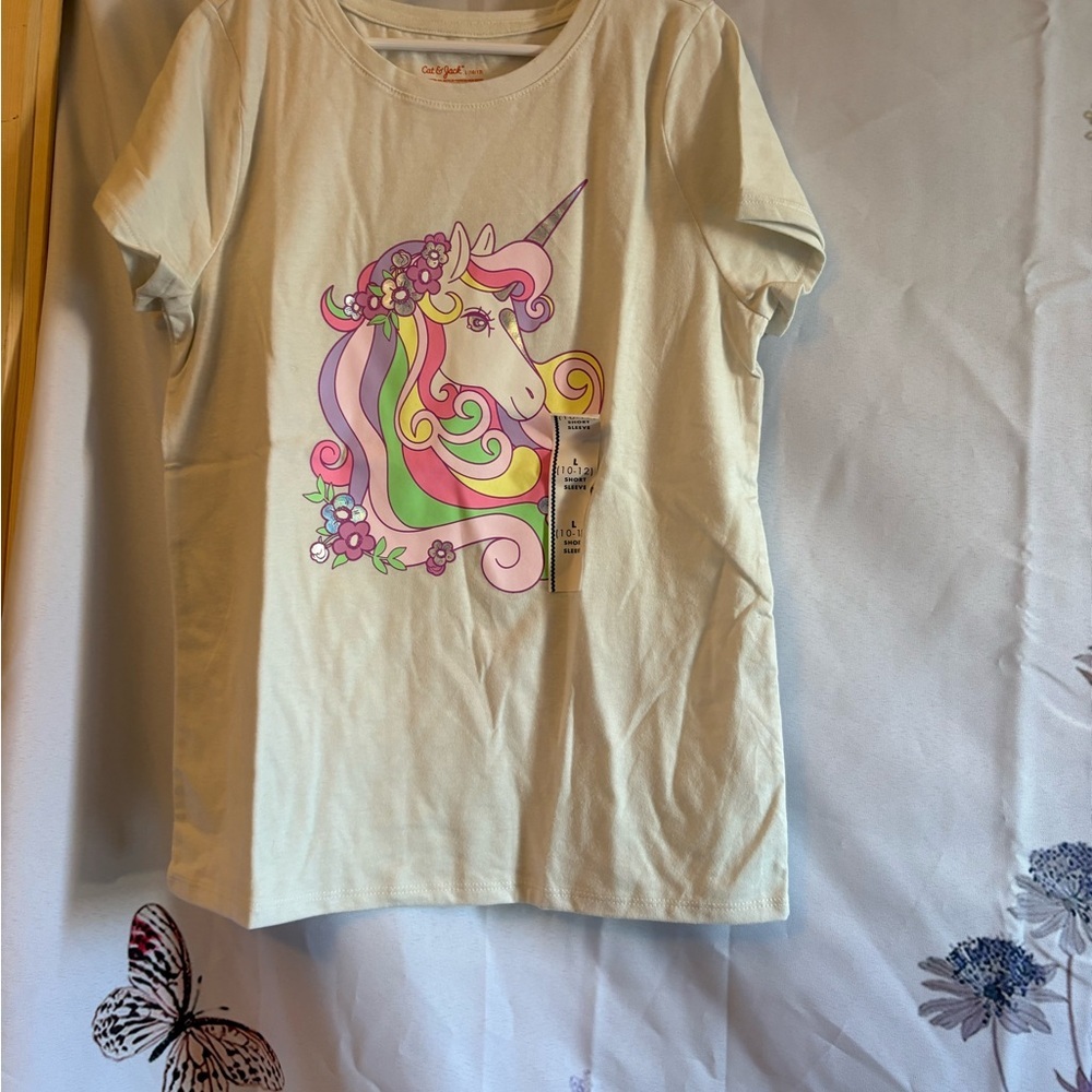 Cat & Jack Unicorn Graphic Tee - Cream